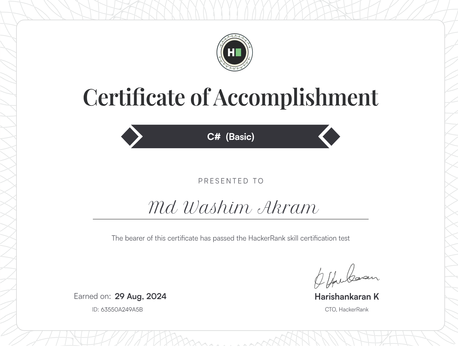 C# (Basic) Certificate